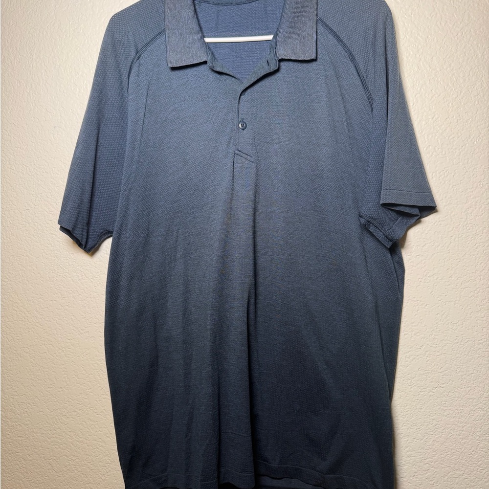 Lululemon Men's Metal Vent Tech Polo Shirt in navy blue